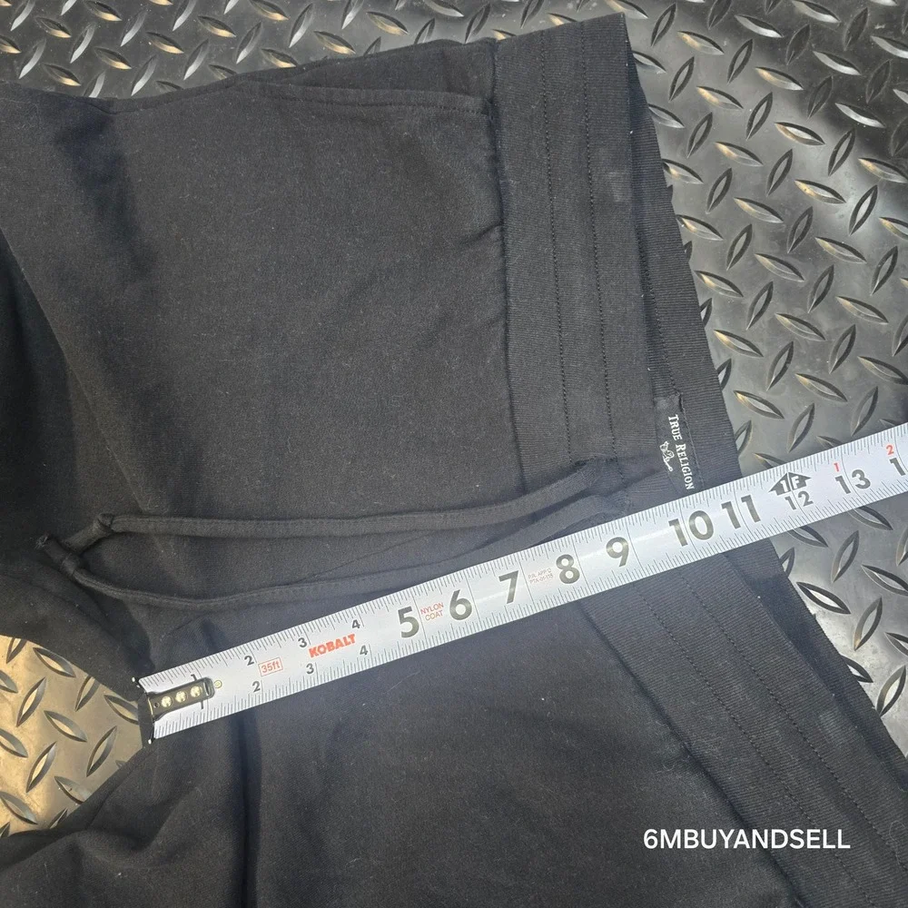 True Religion Mens Black Jogger Sweatpants Drawstring Fleece‎ Pants L 36809-00